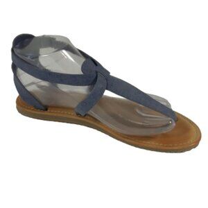 Bamboo Denim Look Thong Sandals Women Sz 8.5